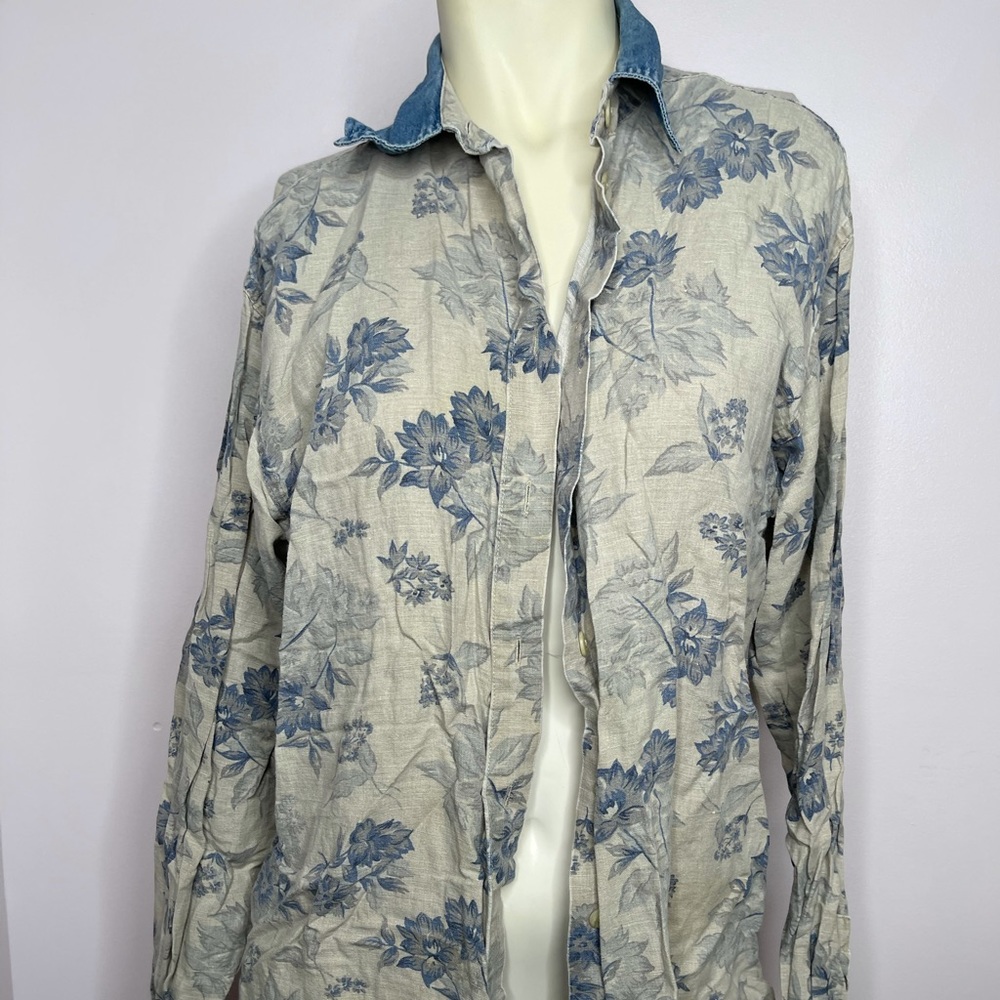 Floral flannel shirt